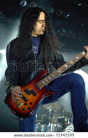 DENVER - FEBRUARY 19: Bassist Mike Inez, of Alice in Chains, performs live in concert on February 19, 2010 at the Fillmore Auditorium in Denver, CO.