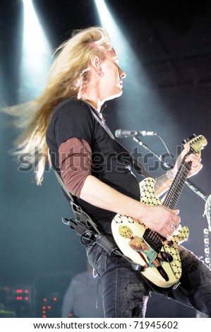 DENVER - FEBRUARY 19: Vocalist & guitarist Jerry Cantrell, of Alice in Chains, performs live in concert on February 19, 2010 at the Fillmore Auditorium in Denver, CO.