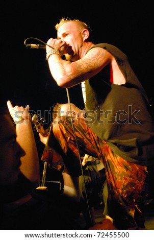 COLORADO SPRINGS, CO. - SEPTEMBER 28: 	Vocalist Ivan Moody of the Heavy Metal band Five Finger Death Punch performs in concert September 28, 2007 in Colorado Springs, CO. USA