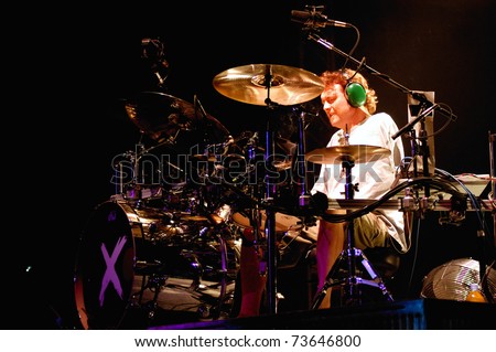 stock photo DENVER DECEMBER 17 Drummer Rick Allen of the Heavy Metal 