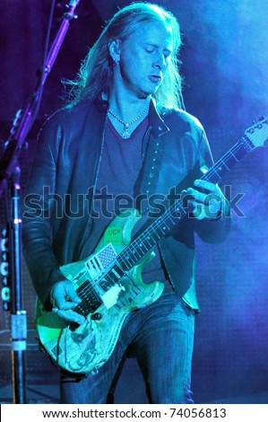 DENVER - OCTOBER 4: Guitarist/Vocalist Jerry Cantrell of the Heavy Metal band Alice in Chains performs in concert October 4, 2010 at Red Rocks Amphitheater in Denver, CO.
