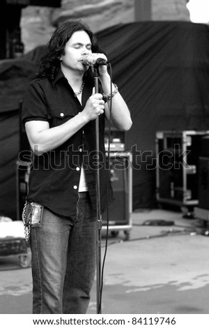 DENVER	JUNE 10:		Vocalist/Guitarist Donnie Hamby of the Alternative Rock band Doubledrive performs in concert June 10, 2003 at Red Rocks Amphitheater in Denver, CO.