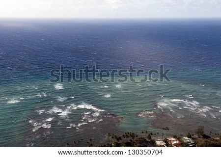 The Pacific Ocean, Oahu, Hawaii , which are overlooked from the Diamond Head summit-8