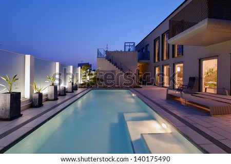 Villa With Swimming Pool Night View-3