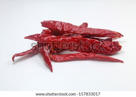 red chilly peppers isolated on white background