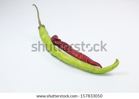 green & red Chillies