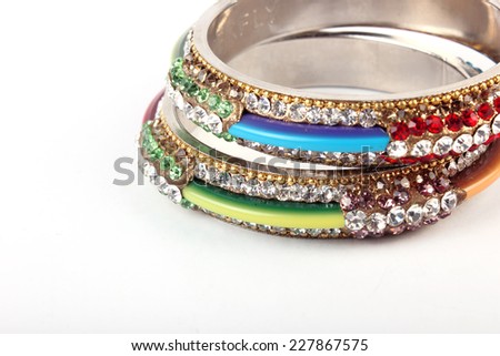 Bangle, Indian bracelets isolated on the white background