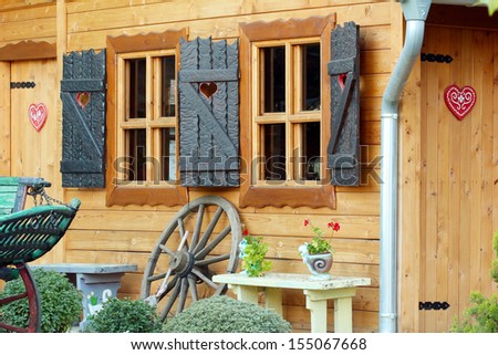 old wooden house in Serbia vintage