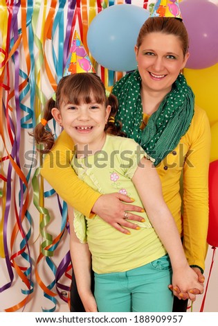 happy daughter and mother birthday party