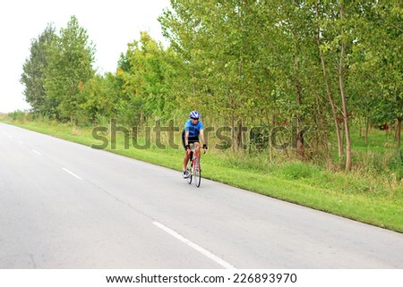 male cyclist on a fast race bike