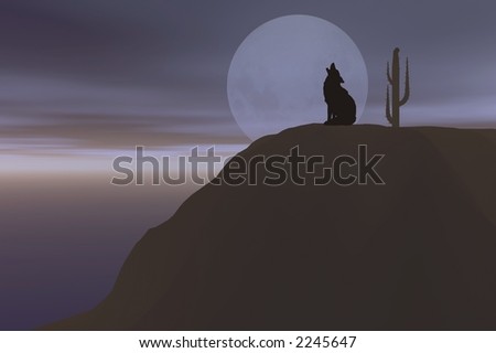 wolf howling at full moon