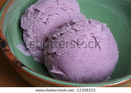 Beniimo Ice Cream: Beniimo translates into purple sweet potato.  A strange flavor for ice cream, but  incredibly good.  Very popular in Okinawa, Japan.