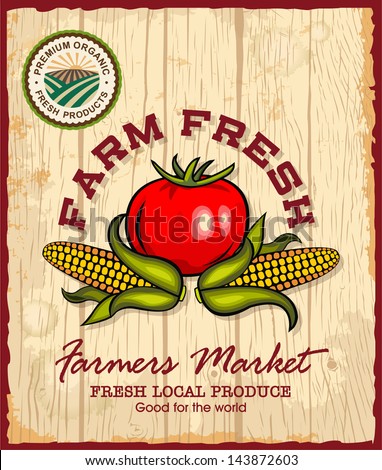 Vintage retro farm fresh poster design Vintage retro farm fresh poster design