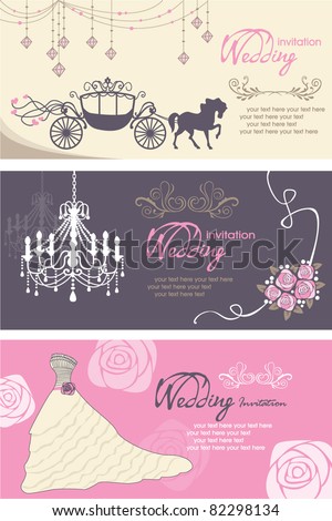 stock vector Wedding cards design template