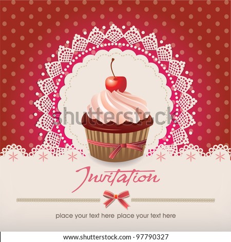 Vintage card with cupcake 013 Vintage card with cupcake 013
