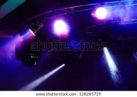 Smoke in the light or club lamps