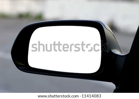 left side rear view mirror with clipping path