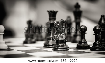Chess Game Figure On Playing Board
