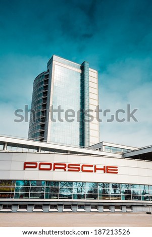 MINSK - APR 6: External appearance of the building Porsche Service Center In Minsk, on April 6, 2014, Minsk, Belarus