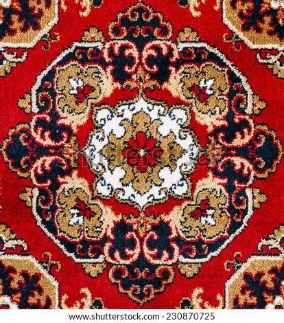 Red Oriental Persian Carpet Texture Background