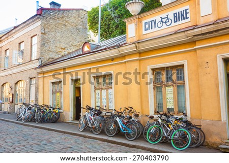 TALLINN, ESTONIA - JULY 26: Bicycle Rental 