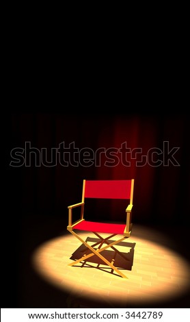 A director chair on the stage