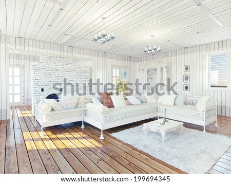 Provence rural house interior. Design concept