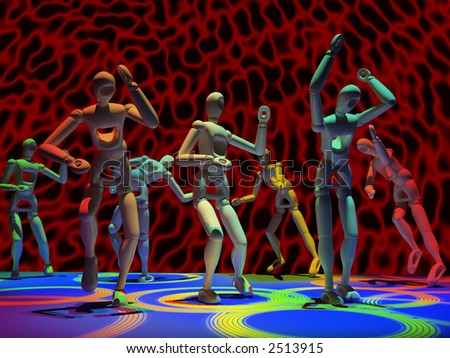 the mad robots night club dancing party