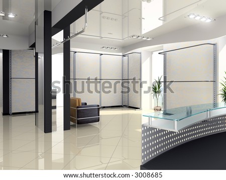 Modern Shop Interior Design (Computer-Generated Image) 
