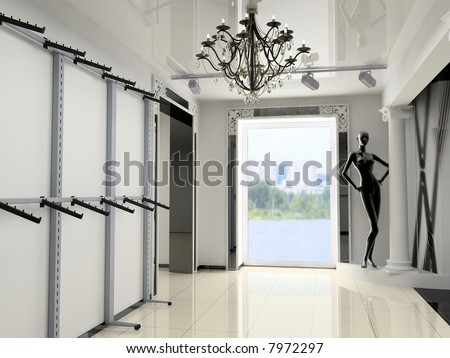 Shop Design on The Modern Shop Interior Design Project  3d Image  Stock Photo 7972297