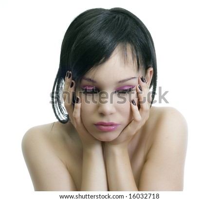 depressed emo girl. stock photo : young emo girl