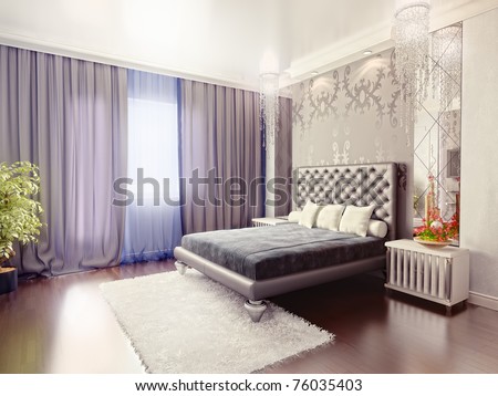 Modern Luxury Bedroom Interior (3d Rendering) Stock Pho