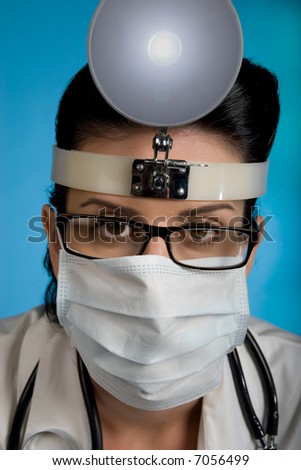 Close-up of retro styled female health care professional ready for examination