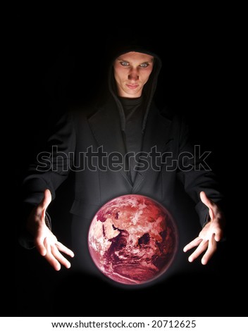 Fortune teller having a vision of global warming. Earth by NASA
