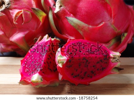 red dragon fruit or pathaya fruit close up