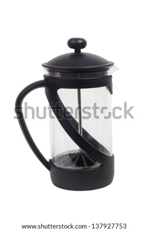 glass teapot kettle tea shiny plastics isolated clipping path