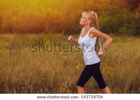 fitness woman sport running runner nature girl lifestyle female exercise healthy young run