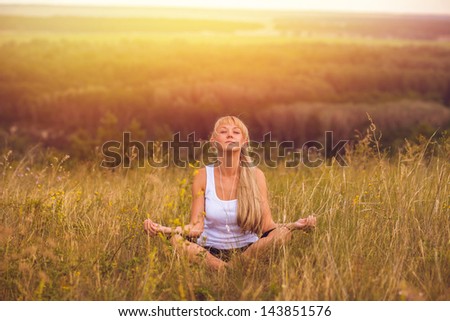 yoga girl meditation woman female body lotus young relaxation healthy beauty people