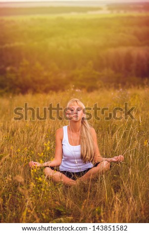 woman yoga girl meditation female body lotus young relaxation healthy beauty people