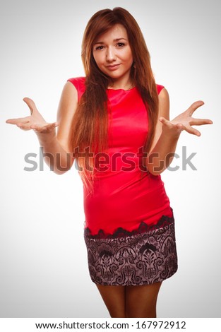 angry dissatisfied young woman haired girl emotion isolated on white background gray