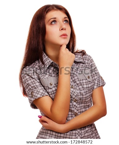 woman girl brunette shows positive sign thumbs yes, shirt shorts isolated large