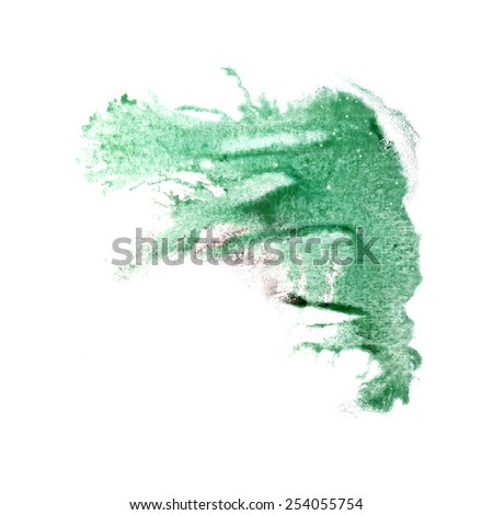Blot divorce illustration  green artist of handwork is isolated on white background