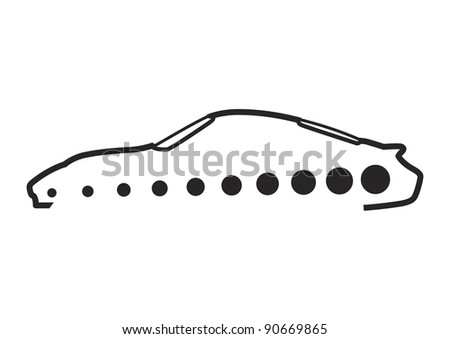 stock vector symbol auto car tattoo machine is isolated on a white 