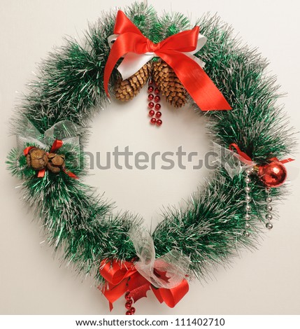 Christmas wreath. The picture of Christmas wreath on white
