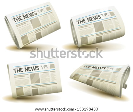 Newspaper Icons Set Illustration of a set of cartoon daily or weekly printed newspaper publication icons Newspaper Icons Set Illustration of a set of cartoon daily or weekly printed newspaper publication icons