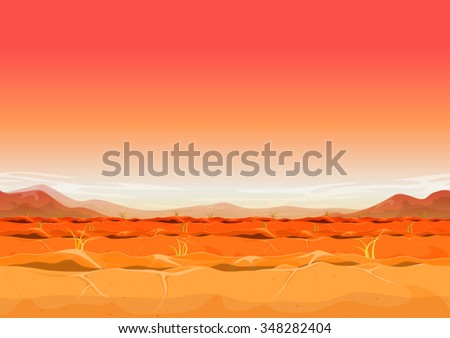 Seamless Far West Desert Landscape For Ui Game/\
Illustration of a seamless far west desert landscape background in the sunshine for ui game