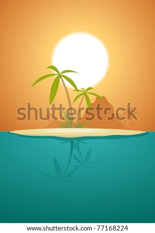 Island Of My Dreams/ Illustration of paradise island for vacations