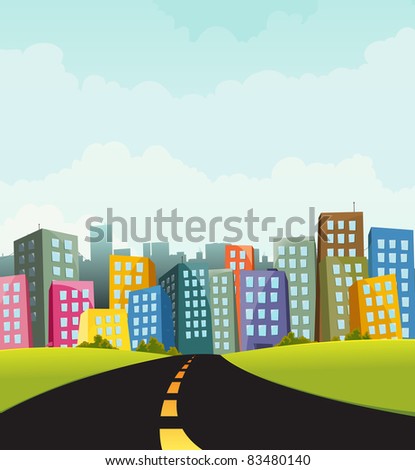 cartoon road horizontal