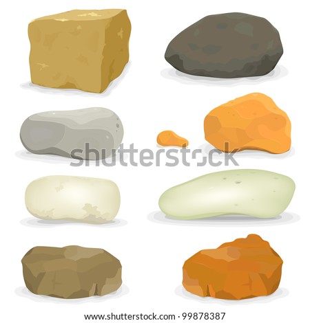 cartoon boulders