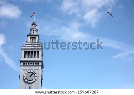 The Ferry Building at Pier 1 in San Francisco has long been the classic entry point to the city at the foot of Market Street. It was restored in 2003.